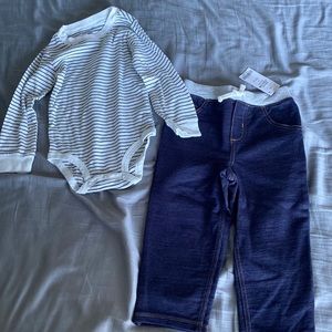 Carter’s long sleeve onesie and Jegging set